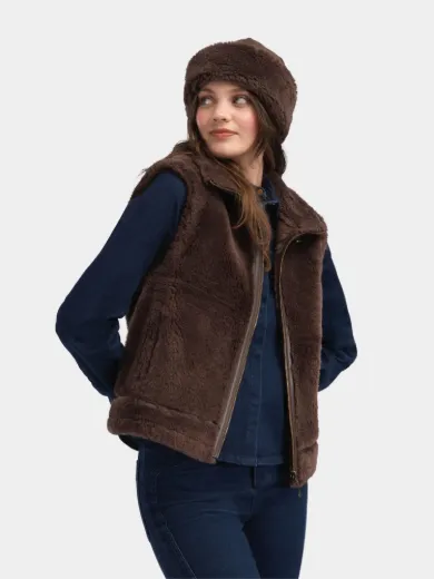 Bilde av WoolLand Solveggen Lammeull vest  Mocca